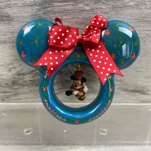 Enesco Disney Blue Red 4" Mickey Mouse Figurine Frame Ornament Ears